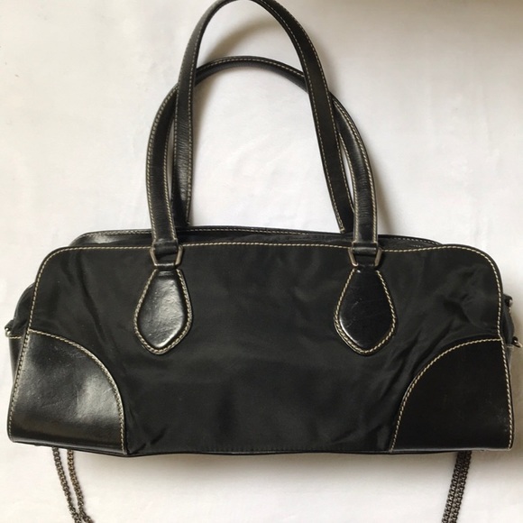 PRADA• authentic rectangular black nylon leather - Picture 2 of 8